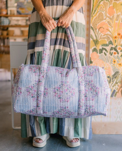 Duffle + Cosmetic Bag Bundle in 'Flower Grid'