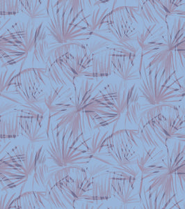 'Floral Palms, Indigo' Grasscloth Wallpaper