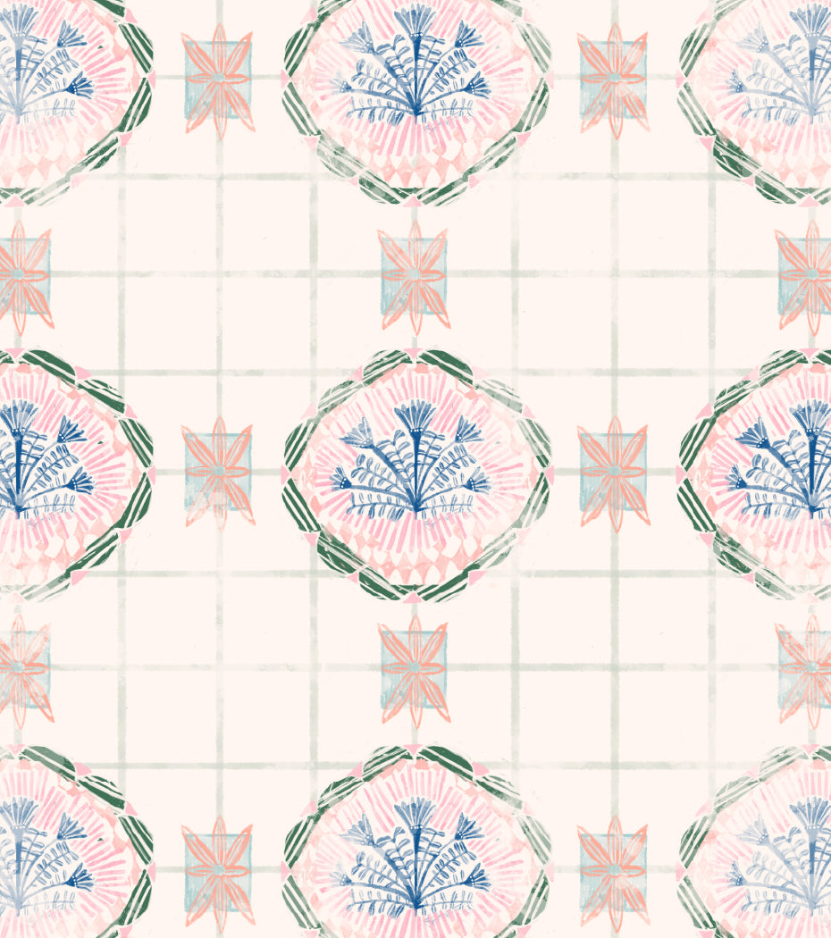 'Flower Burst, Cotton Candy' Wallpaper