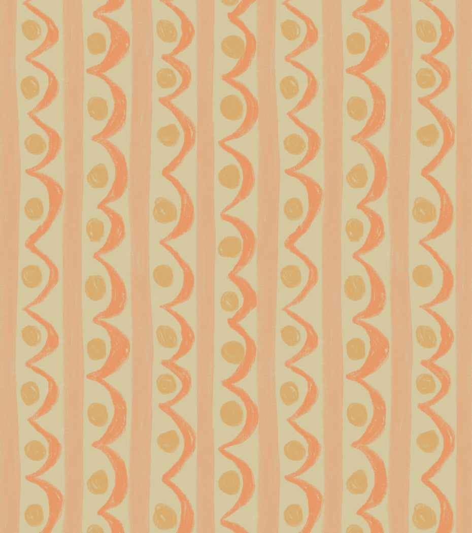 'Graphic Waves, Sunset' Wallpaper