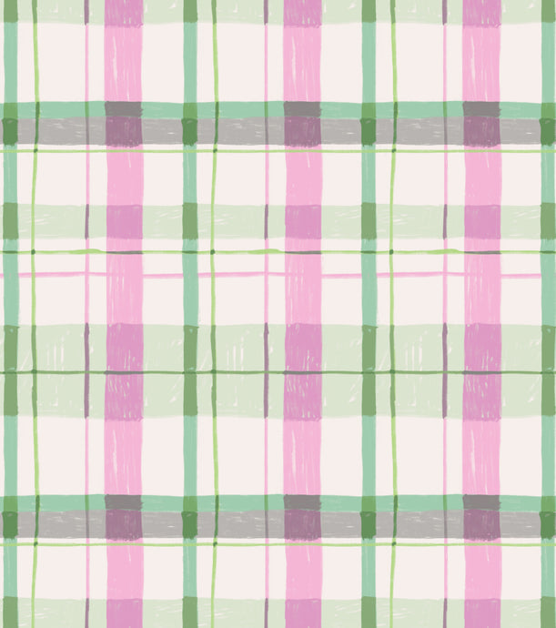 'Plaid, Cotton Candy' Fabric