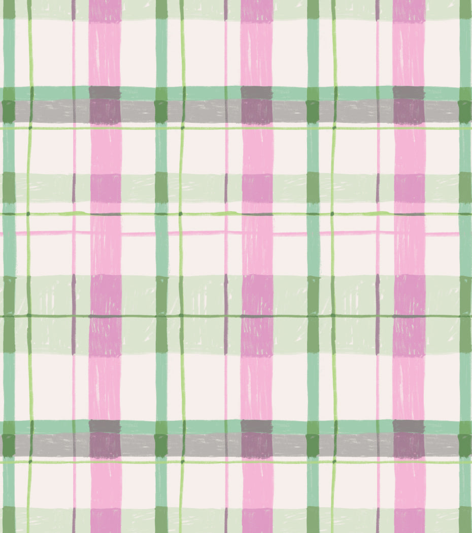 'Plaid, Cotton Candy' Fabric