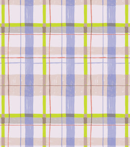 'Plaid, Grape' Grasscloth Wallpaper