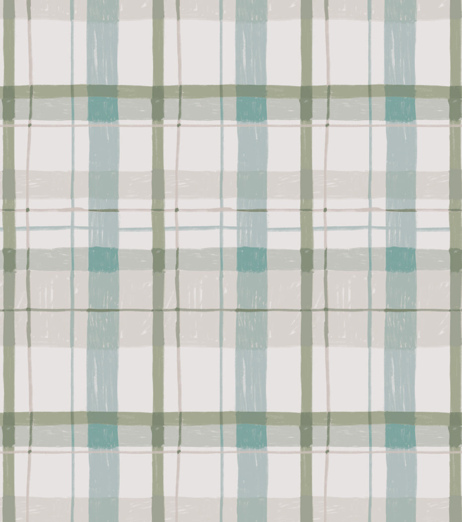 'Plaid, Neutral' Grasscloth Wallpaper