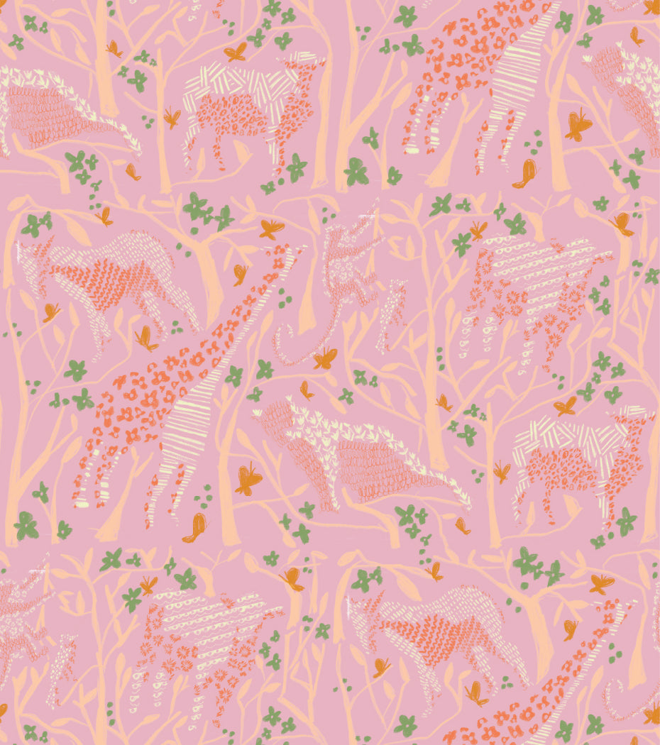 'Safari, Strawberry' Fabric