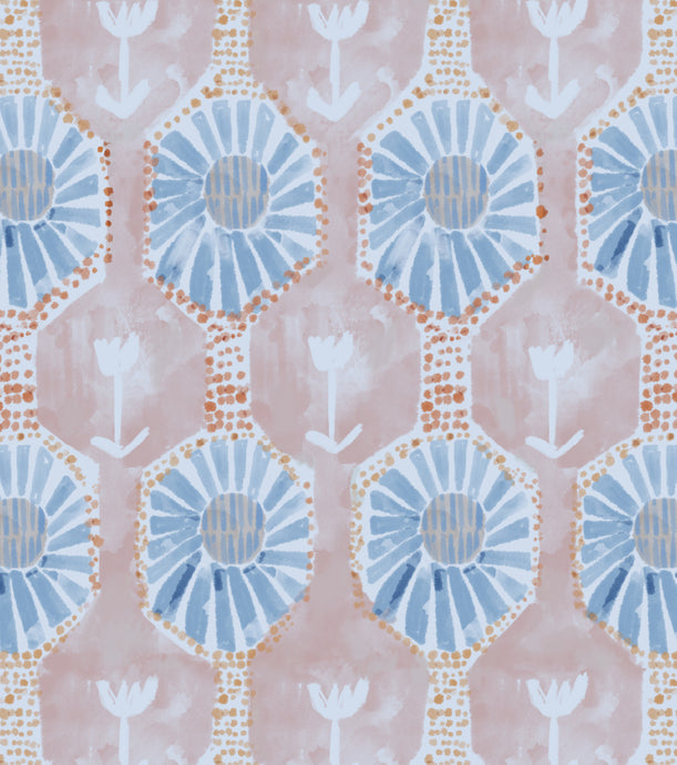 'Tulip Ray, Periwinkle' Fabric