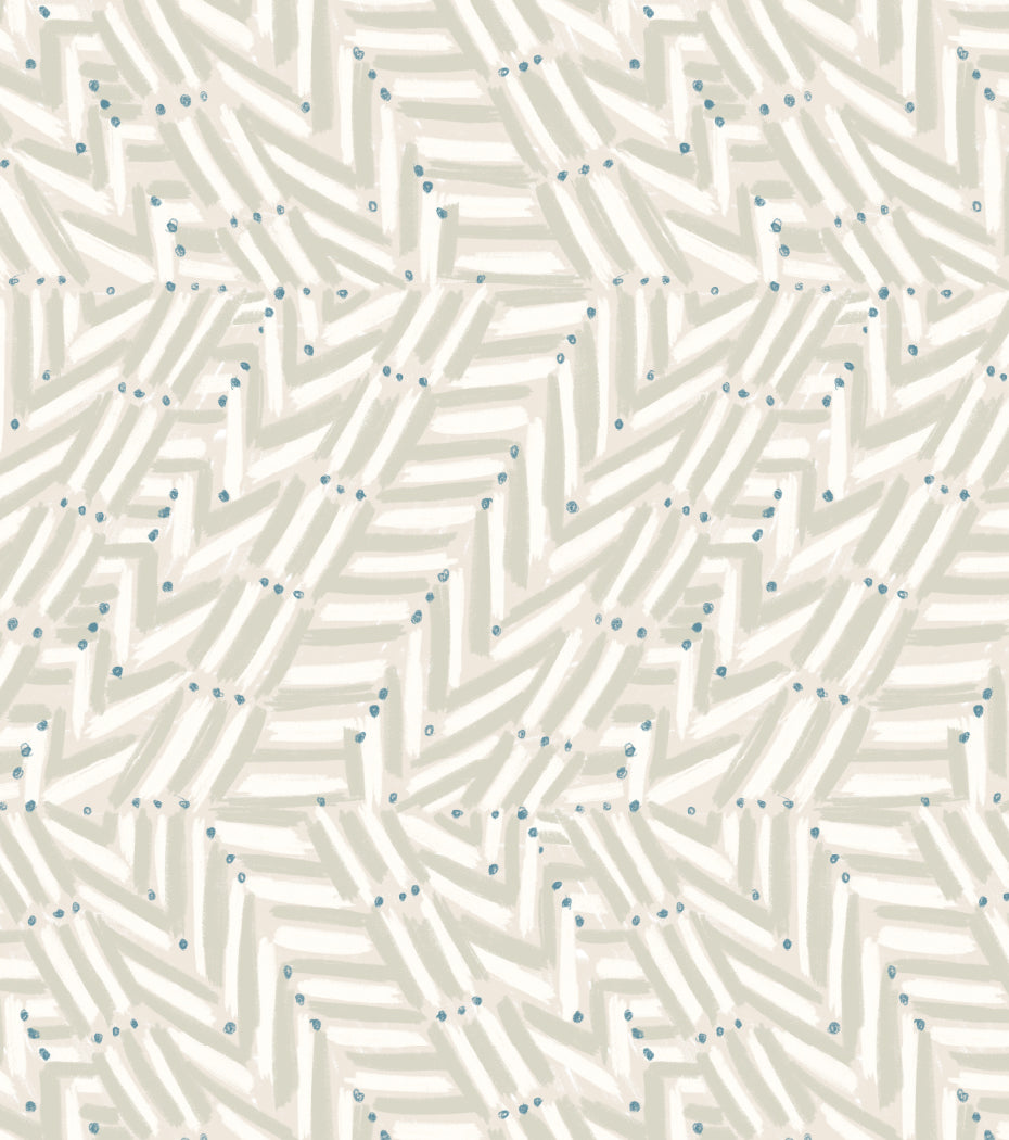 'V Dot, Icy' Grasscloth Wallpaper