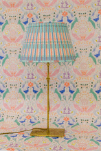 "Plaid, Coral" Pleated Lampshade