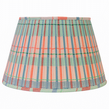 "Plaid, Coral" Pleated Lampshade