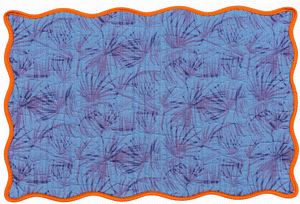 "Floral Palm, Indigo" Placemat, Set of 4