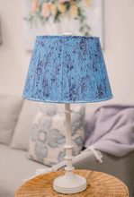 "Floral Palms, Indigo" Pleated Lampshade